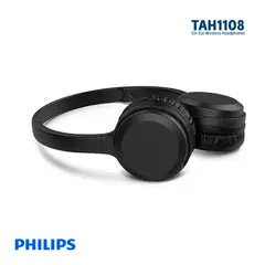 PHILIPS - AUDIFONO C/MICROFONO TAH1108BK BT 15H GIRATORIO FAST BLACK