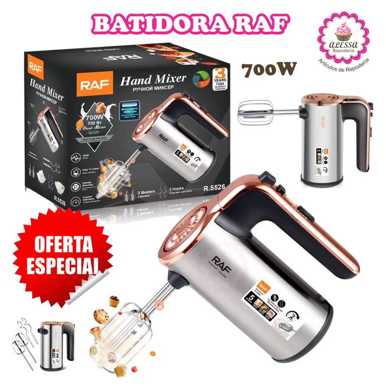 Batidora de mano Premium RAF 700W de Alta velocidad de 26000 RPM