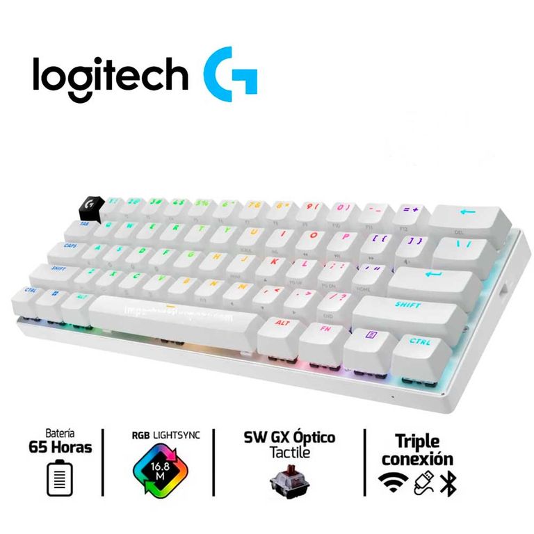 TECLADO PRO X 60 LIGHTSPEED BT ÓPTICO 65 HRS/RGB WHITE