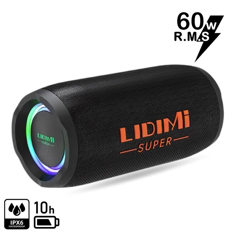 Parlante Portátil Super D-S683 60W Led RGB Bluetooth USB