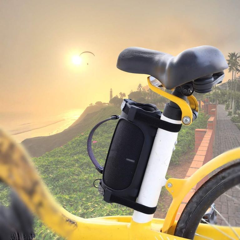 FUNDA PROTECTORA DE SILICONA PARA JBL CHARGE 6 - HOLDER - NEGRO