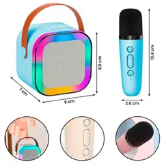 GENERICO - Mini Parlante Karaoke Portátil Bluetooth con Luces RGB + Micrófono