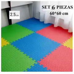 GENERICO - PISO DE GOMA EVA SET DE 6 PZ PARA BEBES NIÑOS GYMNASIO