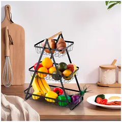 GENERICO - Cesta Fruteros Triangular de 3 Niveles