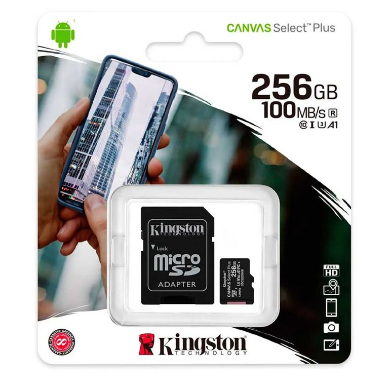 MEMORIA MICRO SDHC 256GB 100MBS C10+ADP