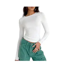 GIOIO - Camiseta Manga Larga Lisa Figura Esbelta Básica Urbano​