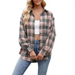 GIOIO - Camisa Cuadros Holgada Urbano Casual Figura Esbelta​