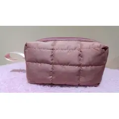 MORITA BAG STORE - NECESER PUFFER DE MAQUILLAJE PARA MUJER COLOR ROSADO