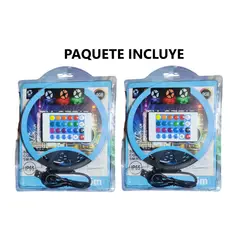 GENERICO - 2 Cintas tira LED USB de 5 metros RGB con Control Remoto