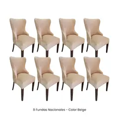 VIURE - 8 Fundas Nacionales de Terciopelo para Silla Princesa - Beige