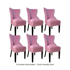 VIURE - 6 Fundas Nacionales de Terciopelo para Silla Princesa - Rosado Dark