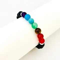 GENERICO - Pulsera 7 Chakras Cuarzos 8 y Plata - Cami