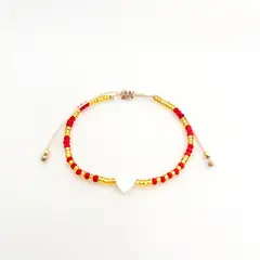 GENERICO - Pulsera Regulable Hilo Muranos Mostacillas y Acero Carol