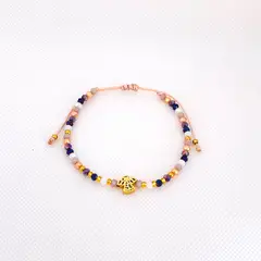 GENERICO - Pulsera Regulable Hilo Muranos Mostacillas y Acero - Brenda