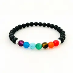 GENERICO - Pulsera 7 Chakras Cuarzos 6 y Plata - Cami