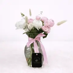 VI REGALANDO AMOR - Florero Tiffany - para el Hogar -Peonias Rosas inglesas