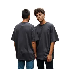 GENERICO - POLO OVERSIZE BASICO MANGA CORTA UNISEX COLOR GRIS OSCURO