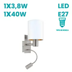 EGLO - Aplique Pasteri Blanco Cobre