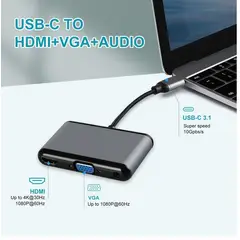 GENERICO - ADAPTADOR DE AUDIO USB C CONVERTIDOR MULTIPUERTO DE AUDIO DE 0.138