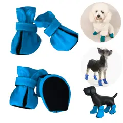 GENERICO - ZAPATOS IMPERMEABLES PARA PERROS MASCOTAS CELESTE-M
