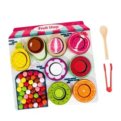 GENERICO - PINZA CON SEMILLAS DE FRUTA DE MADERA DIDACICO