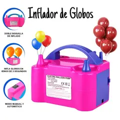 GENERICO - INFLADOR DE GLOBOS ELECTRICO PORTATIL 2 INYECTORES 600W