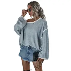 TIOZONEY - Suéter de mujer-Gris