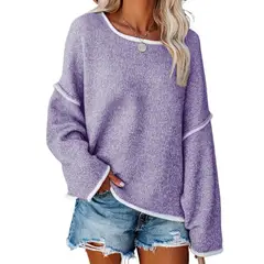 TIOZONEY - Suéter de mujer-morado