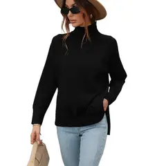 TIOZONEY - Suéter de mujer-Negro