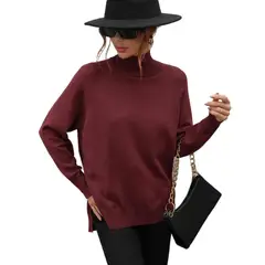 TIOZONEY - Suéter de mujer-Rojo