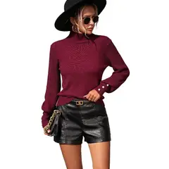 TIOZONEY - Suéter de mujer-Rojo