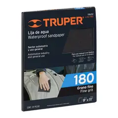 TRUPER - Lija de agua grano 180 x 25 und 11622