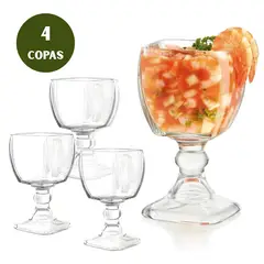 PENTHA - Set 4 Copas Suprema Chabela 610ml Crisa Vidrio Resistente