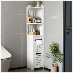 KELLER - Organizador Estante con Dispensador de Papel para Baño S85-A