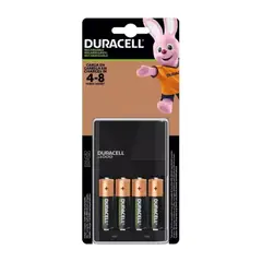 PERU IMPORTACIONES - Cargador de Pilas Duracell + 4 Pilas AA de 1300 mAh Recargables
