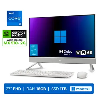 DELL - PC AIO Inspiron 27 7730 Core 7-150U 16GB 1TB TV2GB 27" FHD Touch W11H White