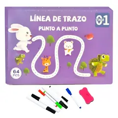 MINARI - Libro Didáctico Educativo Línea De Trazo Punto a Punto M LE1