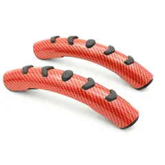 GENERICO - Cubre Volante 2PCS Fibra de Carbono Rojo Brillante 21cm