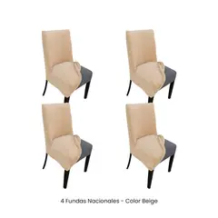 VIURE - 4 Fundas Nacionales de Terciopelo para Silla Butaca Curva - Beige