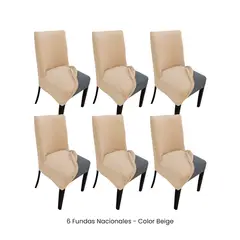 VIURE - 6 Fundas Nacionales de Terciopelo para Silla Butaca Curva - Beige
