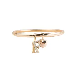 CLEO JOYAS & ACCESORIOS - Puñera Inicial F Corazón Rose