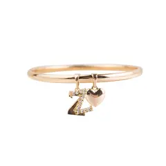 CLEO JOYAS & ACCESORIOS - Puñera Inicial Z Corazón Rose