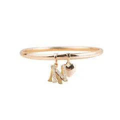 CLEO JOYAS & ACCESORIOS - Puñera Inicial N Corazón Rose