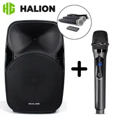 HALION - Parlante PHA-15AL + Micrófono Singer MX-708 WL
