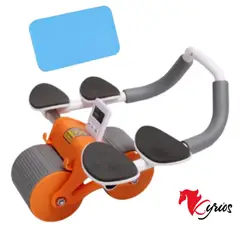 NO LOGO - RUEDA DOBLE CODERA CON SOPORTE PARA ABDOMINAL NARANJA