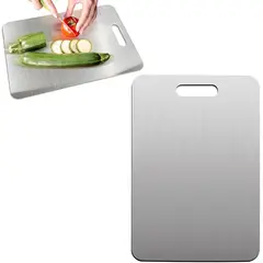 GENERICO - Tabla de Picar en Acero Inoxidable 33.5x23cm Ultra Resistente 2mm