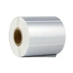 JPSYSTEMS - Rollo 1000 etiquetas adhesivas poliester plateado 76x50mm