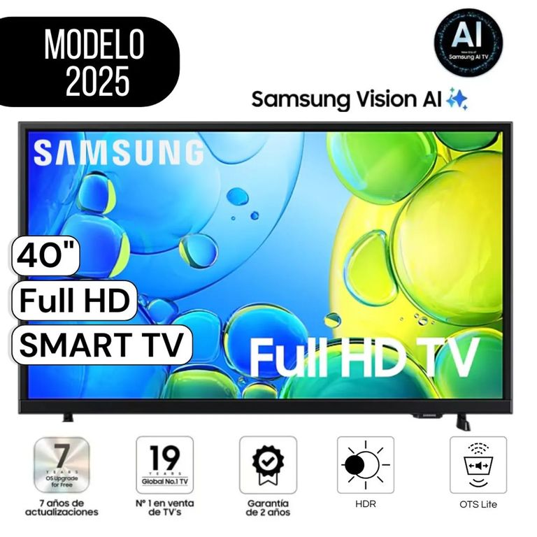 Televisor 40" Pulg. Full HD 40F6000FGX Smart TV Modelo 2025 - Negro