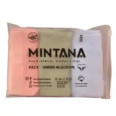 MINTANA - PACK 3 HIKINI ALGODON MUJER PASTELES