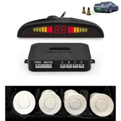 SEISA - Sensor De Retroceso Reversa Auto Parqueo 4 Puntos Blanco